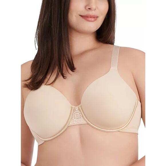 Vanity Fair Cream Beauty Back Smoothing Full Figure Contour Padded Wired Bra 42D - Picture 1 of 4